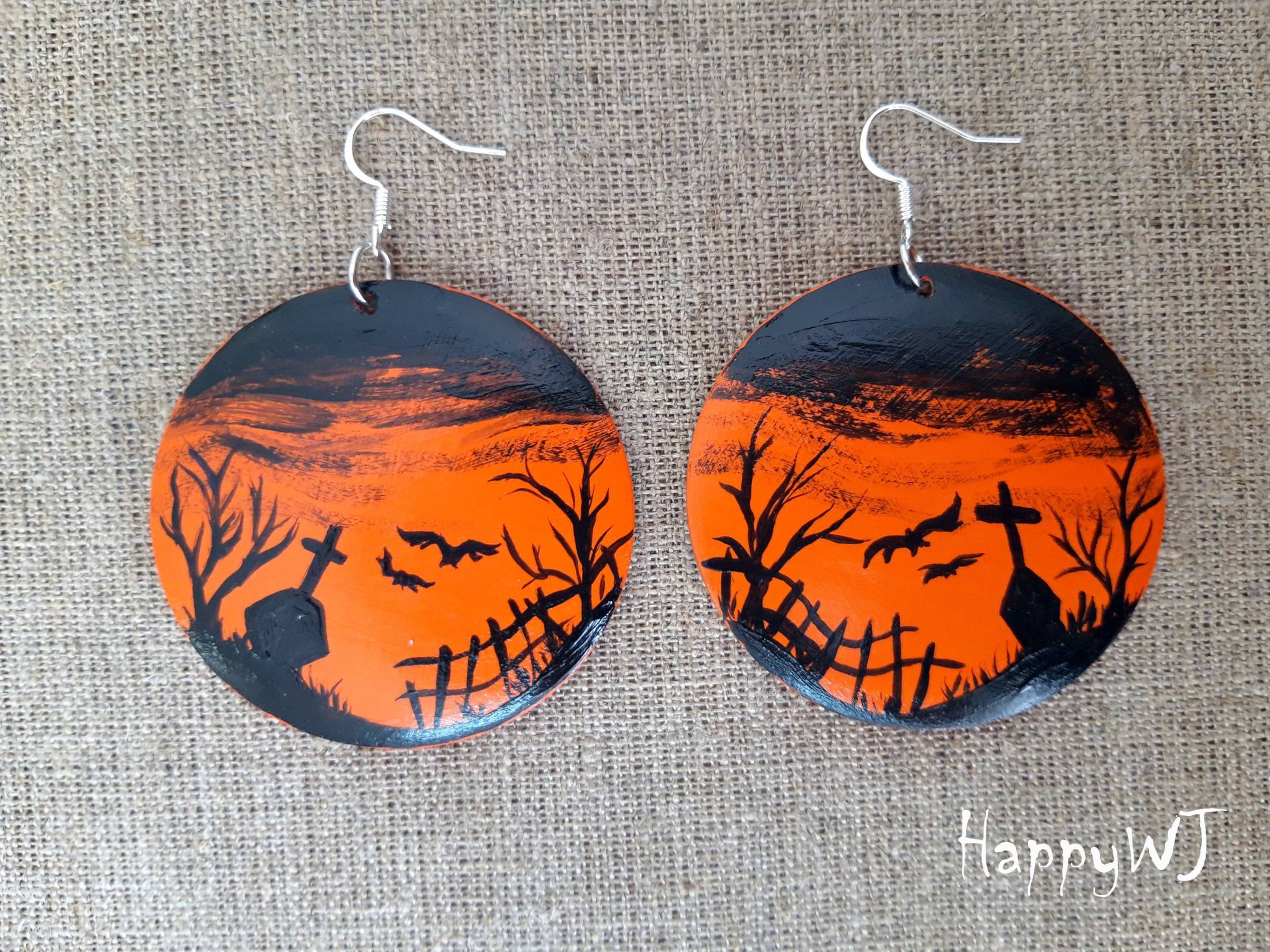 Halloween Ohrringe Baumeln, Schmuck, Primitive Halloween, Goth Ohrringe, Kostüm Damen, Accessoires von happyWJ