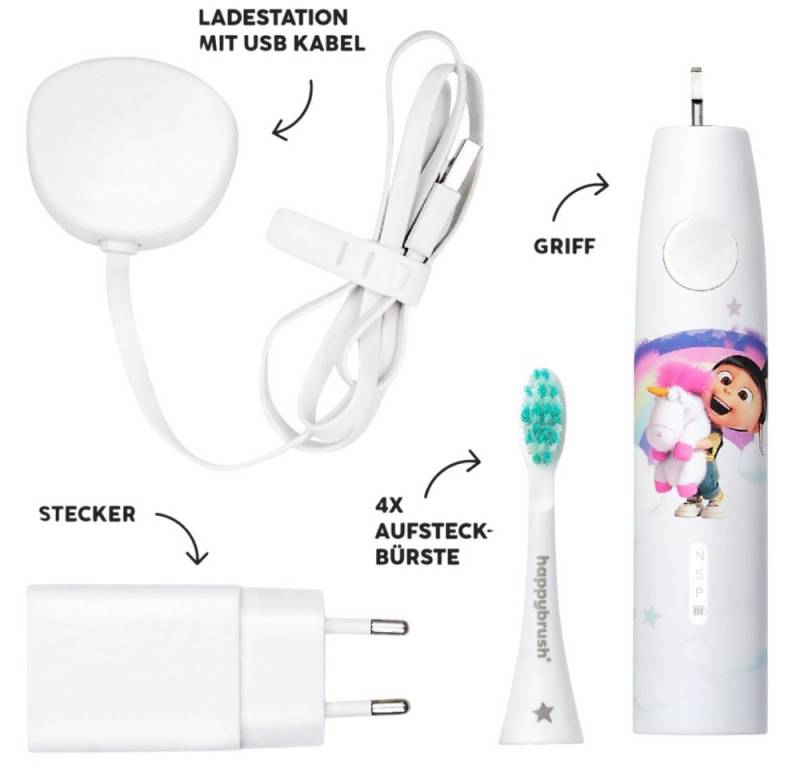 happybrush Elektrische Kinderzahnbürste ECO VIBE KIDS Agnes - Elektrische Zahnbürste - weiß von happybrush