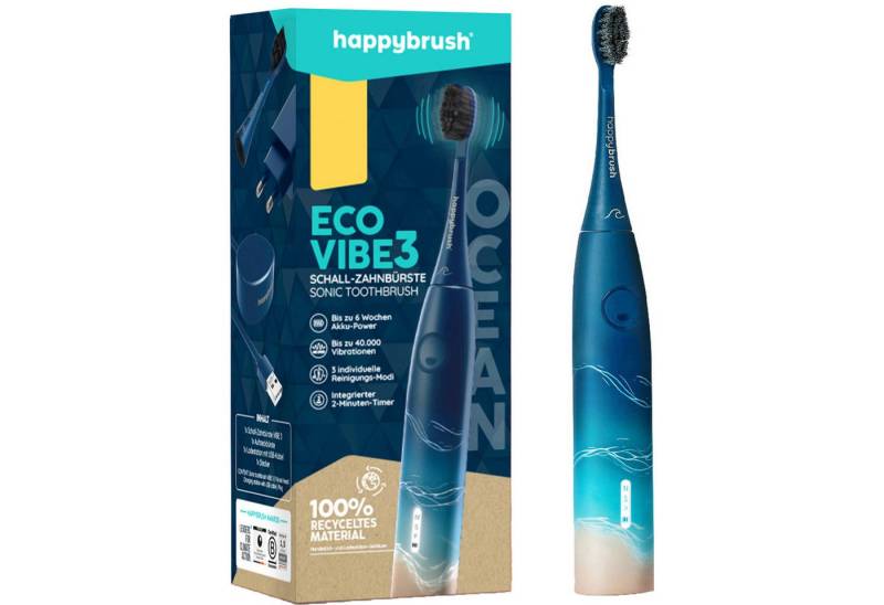 happybrush Elektrische Zahnbürste happybrush StarterKit Schall Eco VIBE 3 Ocean von happybrush