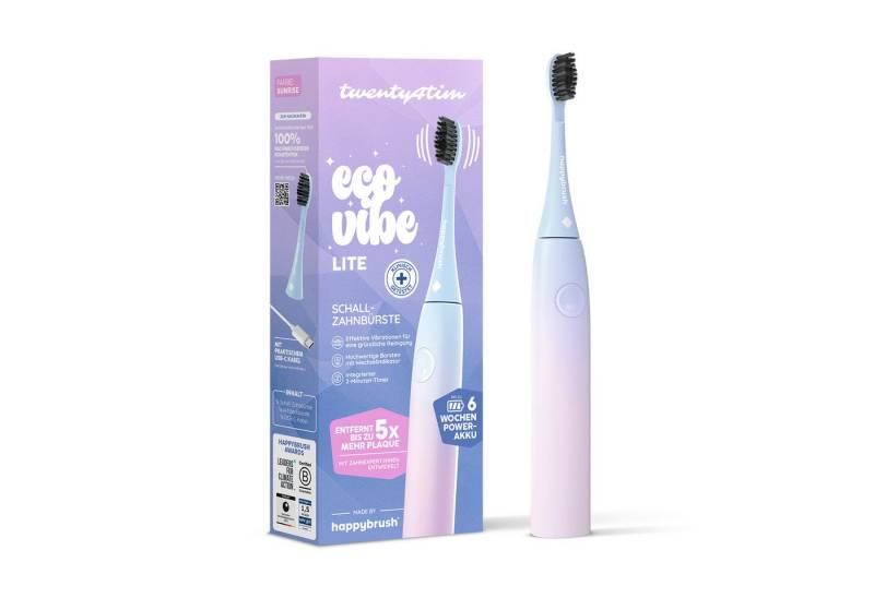 happybrush Schallzahnbürste Eco Vibe 3 Lite, Aufsteckbürsten: 1 St., Eco Vibe 3, 3 individuelle Putz-Modi, Schalltechnologie von happybrush