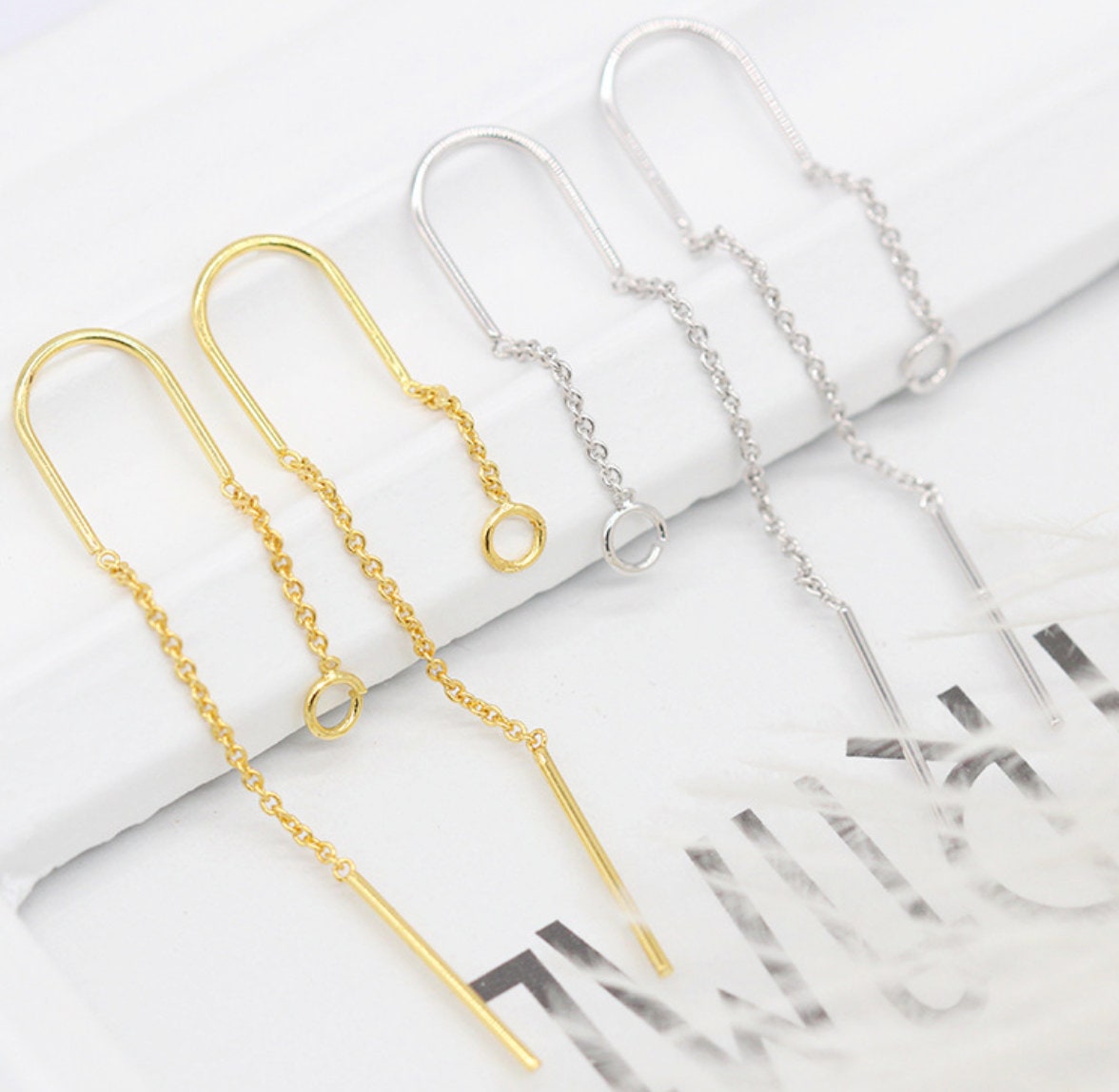 20 Stück | 10Pairs Gold/Silber Rose Überzogene Ohrringe Ohrdraht Kette Faden Mit Offenen Biegeringen Diy Schmuckzubehör Bb91A 20 Stück | 10Pairs Gold/Silber Rose Überzogene Ohrringe Ohrdraht Kette Faden Mit Offenen Biegeringen Diy Schmuckzubehör Bb91A von happyeverydayworld