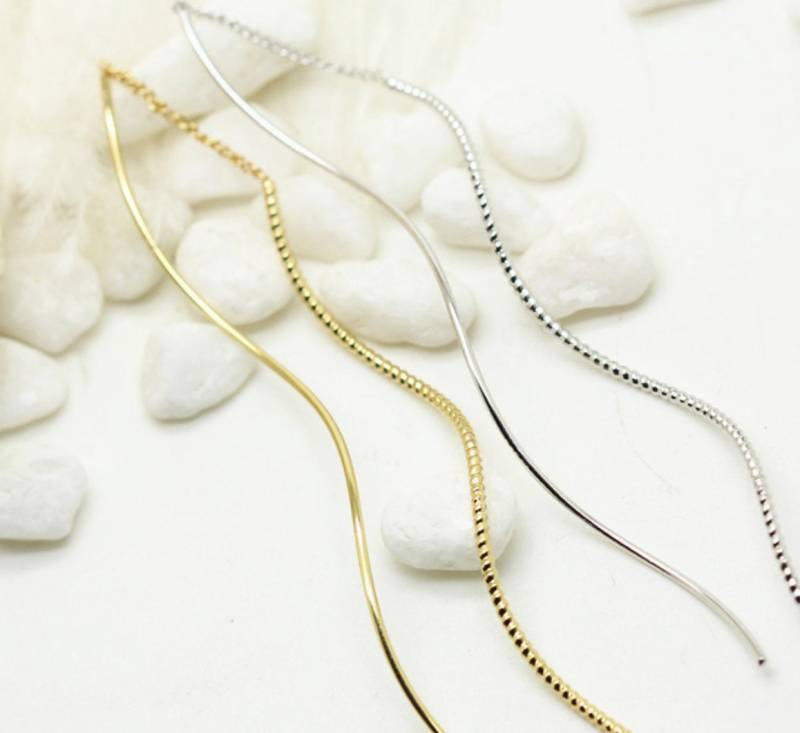 Gold/Silber Rose Überzogene Ohrringe Ohrdraht Kette Faden Mit Offenen Biegeringe Diy Schmuckzubehör Großhandel Lieferungen R von happyeverydayworld