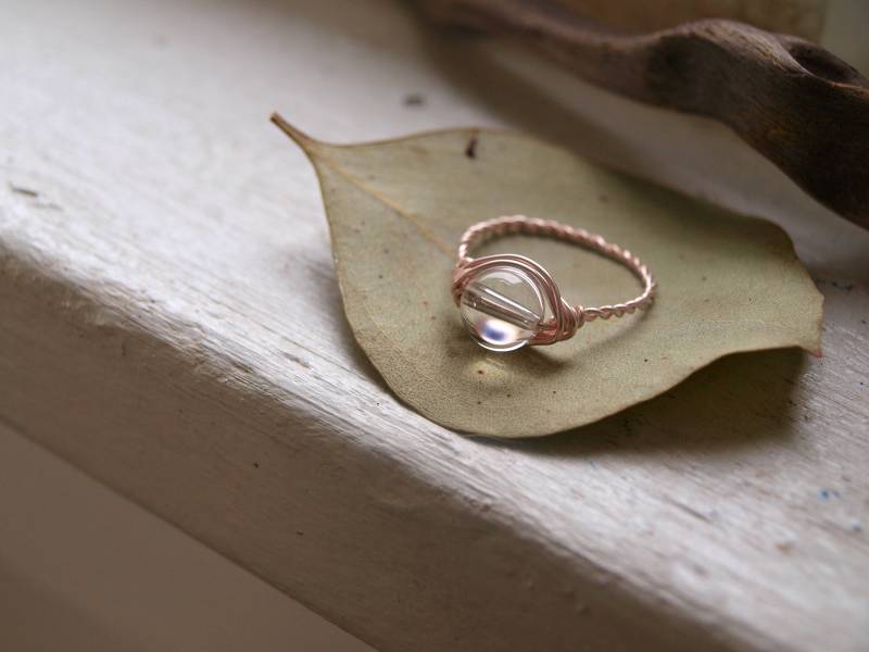 Bergkristall Kugel Quarz Ring Band Gr. 9 10 11 12 13 Klarquarz Klarkristall Beste Freundin Geschenk von happymedium4eco