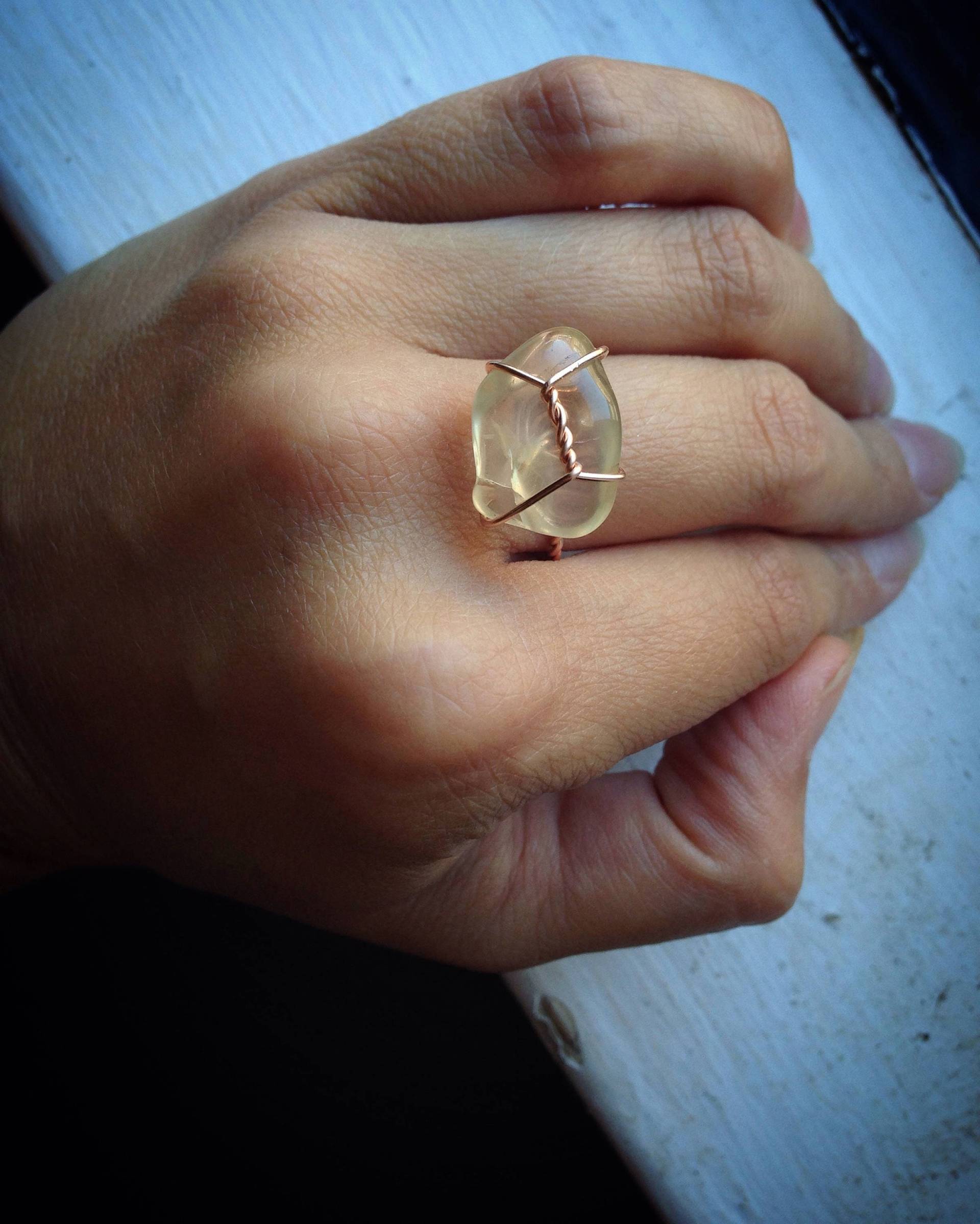 Oregon Sunstone Ring - Schmuck Rose Gold Sonnenstein Bester Freund Heilstein Roségold von happymedium4eco