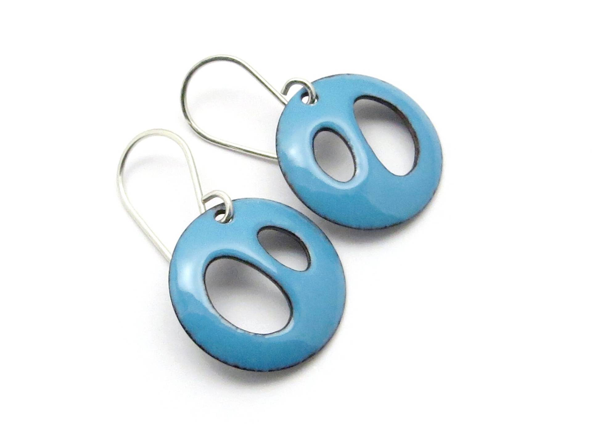 Himmelblaue Emaille Ohrringe - Leichte Ohrhänger Mit 925 Silber Ohrhaken Himmelblaue Emaille Ohrringe - Leichte Ohrhänger Mit 925 Silber Ohrhaken von happyment