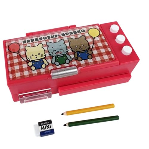 harayaa 1:12 Pen Box Modell Dollhouse Simulation Stifte Sammlung Mini Stationery Organizer Box Bleistift Hülle Spielzeugmodell Modell Zug, Rot von harayaa
