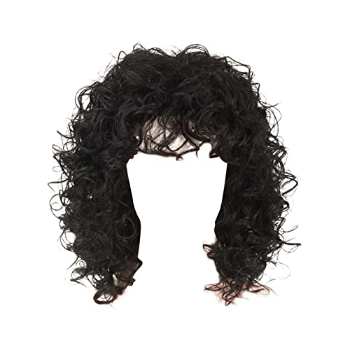 harayaa 13 Zoll Kurzhaarperücke, Elegant, Realistisch Aussehend, mit, Afro Locken, Gewelltes Haarteil, Charmante Mädchen für Party, Cosplay, Abschlussbal, Schwarz von harayaa