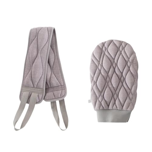 harayaa 2 Stücke Body Scrubber Body Scrub Handtücher liefert Reinigungsbadzubehör Peeling Handtücher Handschuhe duschen für Fitnessstudio -Reisen, Hellgrau von harayaa