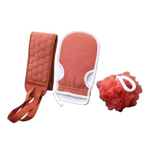 harayaa 3x Körper Wäscher Bad Handschuhe Körper Peeling Handtücher Handschuhe Dusche für Reise Seife Hotel, Rot von harayaa
