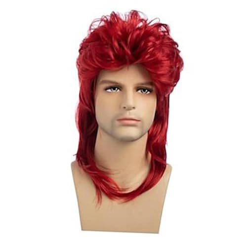 harayaa 70S 80S Rock Layered Perücke Männer Welle Perücke Curly 70S 80S Cosplay Kostüm Perücke, Rot harayaa 70S 80S Rock Layered Perücke Männer Welle Perücke Curly 70S 80S Cosplay Kostüm Perücke, Rot von harayaa