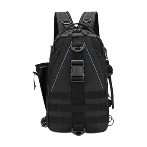 harayaa Fischereiausrüstungstasche tragbar für Männer Frauen Multifunktionelle Schlinge Fanny Pack tragen resistent für Wandern Angeln im Freien im Freien, Schwarz von harayaa