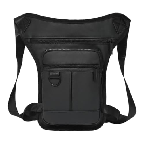 harayaa Herren Gürteltasche Hüfttasche Fanny Pack Motorrad Drop Beintasche Umhängetasche für Outdoor, Schwarz von harayaa
