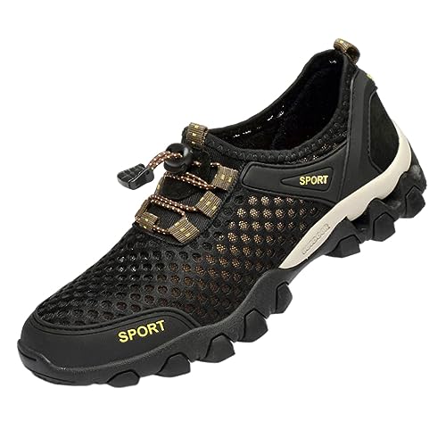 harayaa Herren Turnschuhe Männliche Schuhe Casual Berg rutschfeste Mode Männer Outdoor Schuhe Männer Wanderschuhe für Laufen Sport Outdoor Sommer Fitness, Schwarz, 43 von harayaa