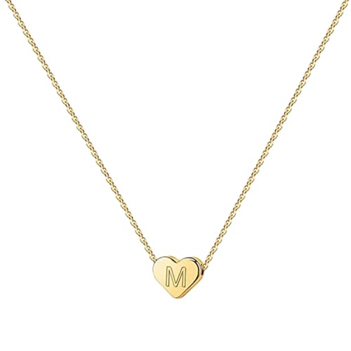 harayaa Herz Anhänger Alphabet Halskette, Schmuck für Frauen, Herz Buchstaben Halskette, Herz Halsketten für Urlaub, Party, Jahrestag, L von harayaa