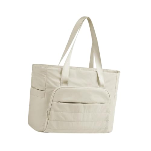 harayaa Laptop -Einkaufstasche Handtasche mit Yogamattengurt wedenresistente große Kapazität für die Arbeit, Beige von harayaa