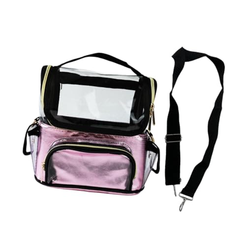 harayaa Make-up-Organizer, Make-up-Tasche, Reise-Kosmetiktasche, transparenter Make-up-Pinselhalter für Maskenbildner, Rosa von harayaa