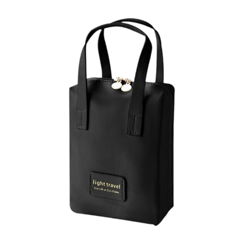 harayaa Make -up -Tasche Make -up Organizer Reißverschluss Geschenke Mode mit tragbarem Kosmetialbeutel Toilettenbeutel für Familienfreunde Damen Damen, Schwarz von harayaa