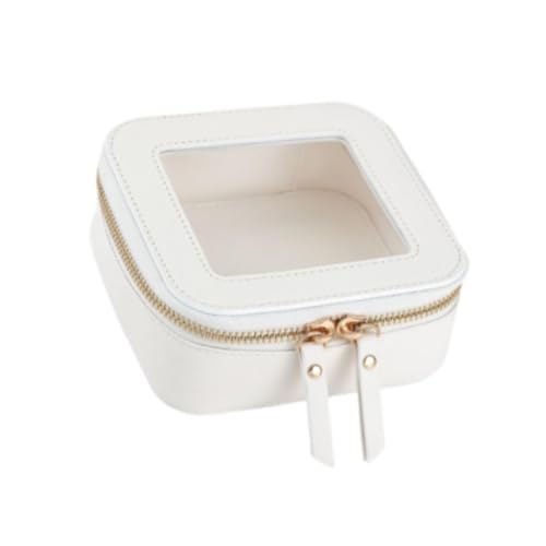 harayaa Make -up -Tasche Reisen Toilettenbeutel mit goldenem Reißverschluss Teen Mädchen Geschenk transparent für Auto Essentials süße kosmetische Beutel, Weiß von harayaa