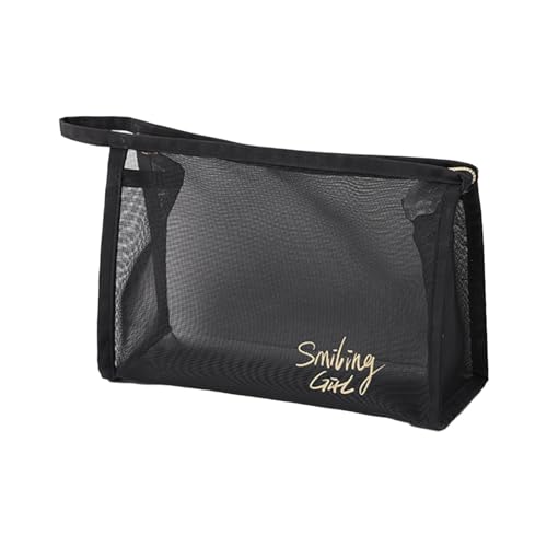 harayaa Mesh-Kosmetiktasche, Nylon-Mesh-Kosmetiktasche mit Reißverschluss, Organizer-Etui, Make-up-Tasche für Reisen, Zuhause, Toilettenartikel, Büro, Hotel, C von harayaa