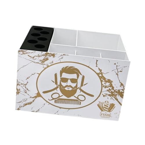 harayaa Salon-Organizer, Friseurscherenständer, Mehrzweck-Friseurscherenhalterbox für Wohnheimzimmer, Tierpfleger, Haarstyling, Weiß Und Gold von harayaa