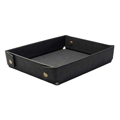 harayaa Valet Tray Nachttisch Organizer Faltbare Schlüsselaufbewahrungsplatte Catchall Tray für Eyeliner, Schwarz von harayaa