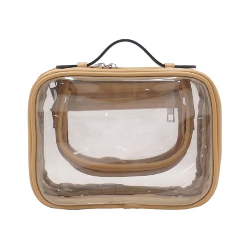 harayaa wasserdichte Reise-Kulturtasche, transparente Kosmetik-Make-up-Tasche mit Reißverschluss, kosmetischer wasserdichter Kulturbeutel-Organizer für Frauen, Kaffee von harayaa