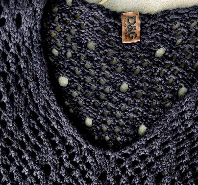 Vintage D & G Strick Wolle Kleid, Schwarzes Häkeln Etuikleid , 1990Er Jahre Italien, Größe S von hard2findstuff