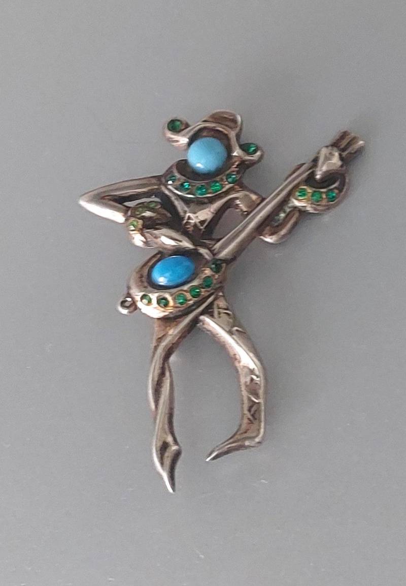 1940Er Jahre Silber Brosche Harlekin Troubadour Pierrot 6, 5 cm X 5 Geschenk von hard2findstuff