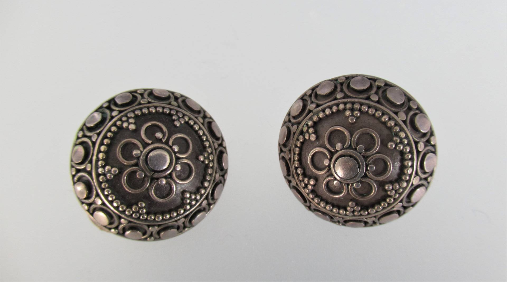 Vintage 925 Silber Ohrclips Schweizer Designer Boho Ethno Style von hard2findstuff