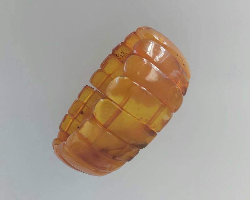 Vintage Butterscotch Bernstein Stretch Armband, Abgestuften Design von hard2findstuff