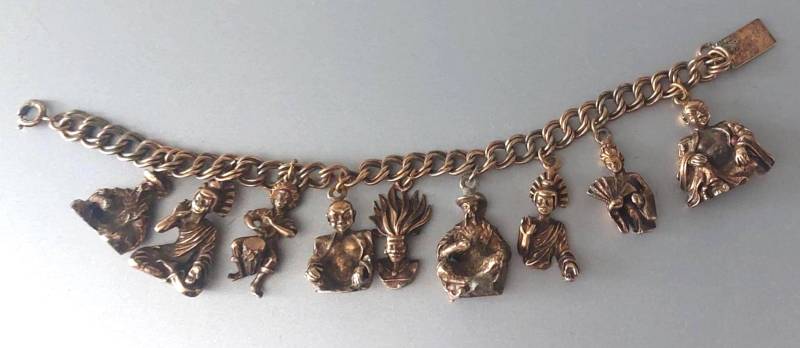 Vintage Bettelarmband Jewelcraft Creation Trade Mark Pegasus Bronze 18 cm Lang Mit 9 Verschiedenen Anhängern Vintage Bettelarmband Jewelcraft Creation Trade Mark Pegasus Bronze 18 cm Lang Mit 9 Verschiedenen Anhängern von hard2findstuff