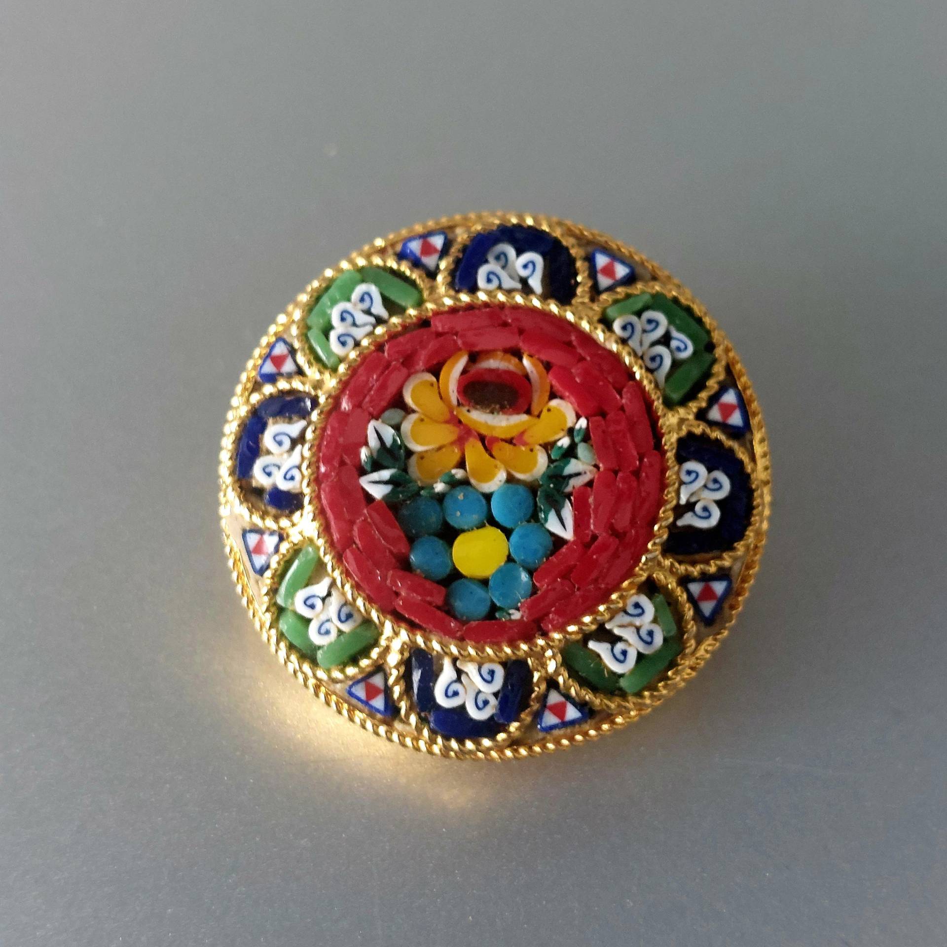 Vintage Brosche Mille Fiori Micro Mosaik Italien Blumenmuster Geschenk Für Sie Vintage Brosche Mille Fiori Micro Mosaik Italien Blumenmuster Geschenk Für Sie von hard2findstuff