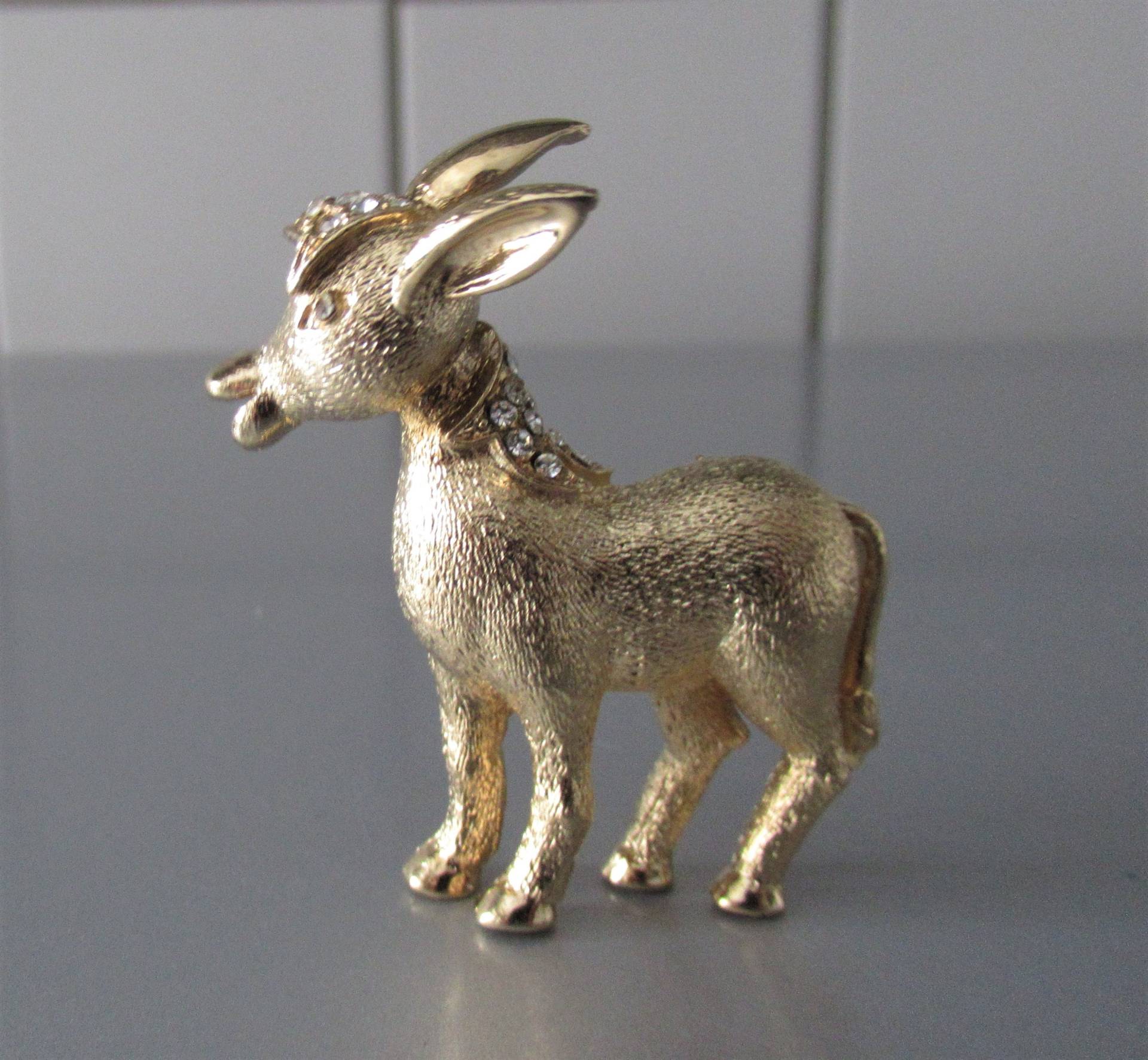 Vintage Coro Trembler Brosche Esel 1950S Usa Gold 4, 5 cm X 4 Geschenk Vintage Coro Trembler Brosche Esel 1950S Usa Gold 4, 5 cm X 4 Geschenk von hard2findstuff