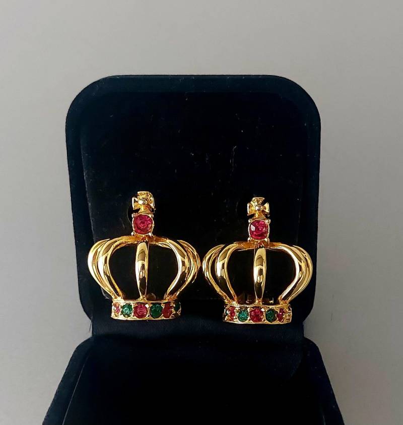 Vintage Ohrringe Crown Goldton Strass Schönes Geschenk Vintage Ohrringe Crown Goldton Strass Schönes Geschenk von hard2findstuff