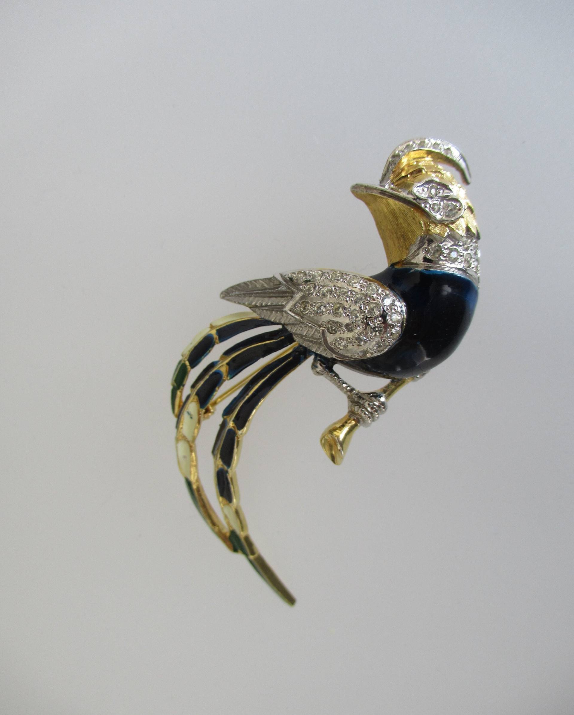 Vintage Pierre Cardin Italien Signierte Große Brosche 8 cm Vogel 1960Er 1970Er Jahre Geschenk Für Sie Vintage Pierre Cardin Italien Signierte Große Brosche 8 cm Vogel 1960Er 1970Er Jahre Geschenk Für Sie von hard2findstuff