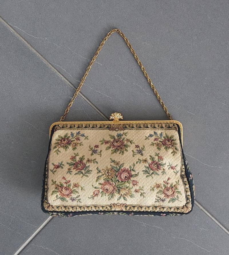Vintage Tapestry Handtasche Abendtasche Petit Point 1960Er Jahre Germany Schönes Geschenk Vintage Tapestry Handtasche Abendtasche Petit Point 1960Er Jahre Germany Schönes Geschenk von hard2findstuff