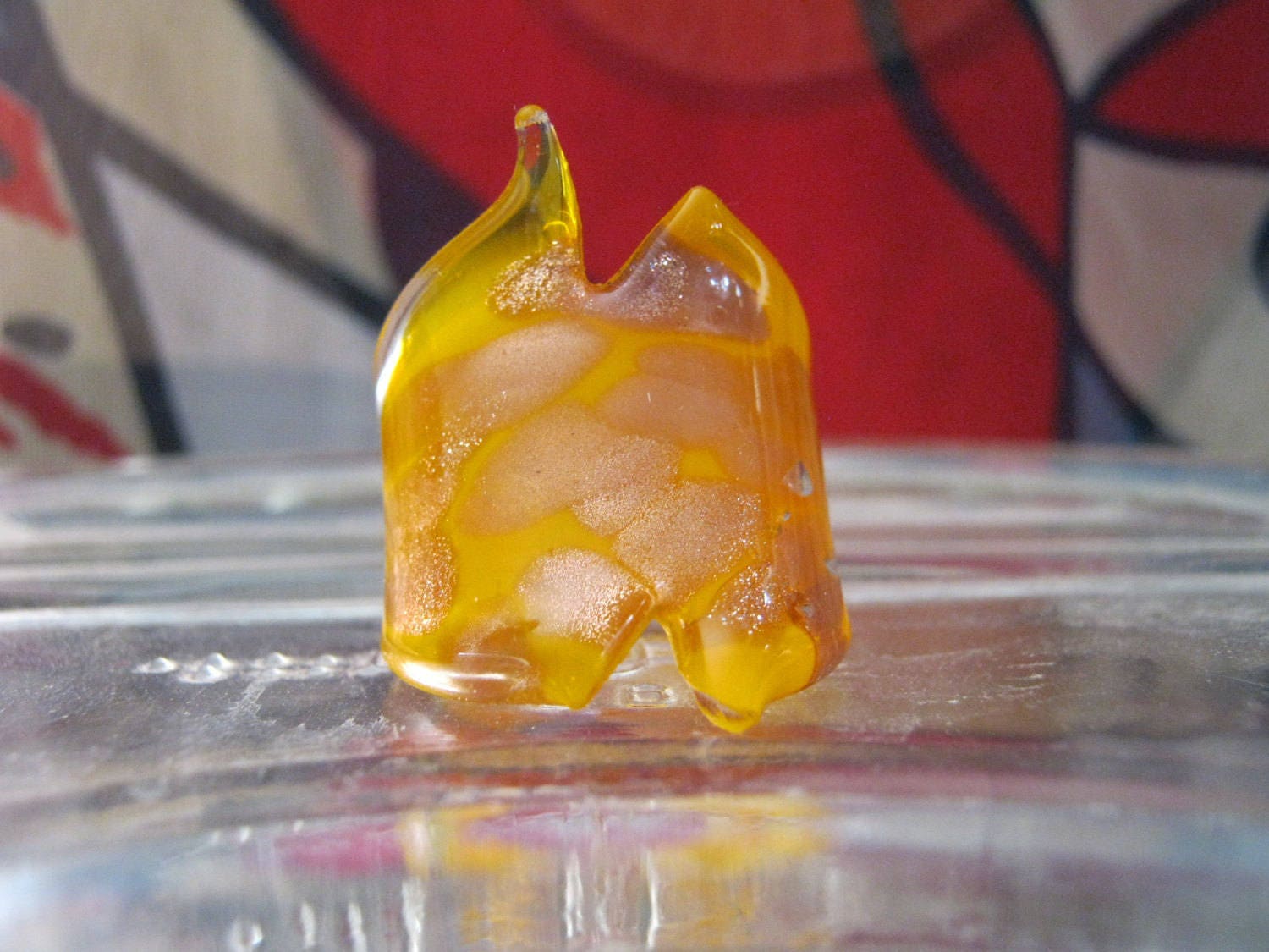 Glas Ring, Mod, Abstrakt, Orange, Modern von hardtwistfarm