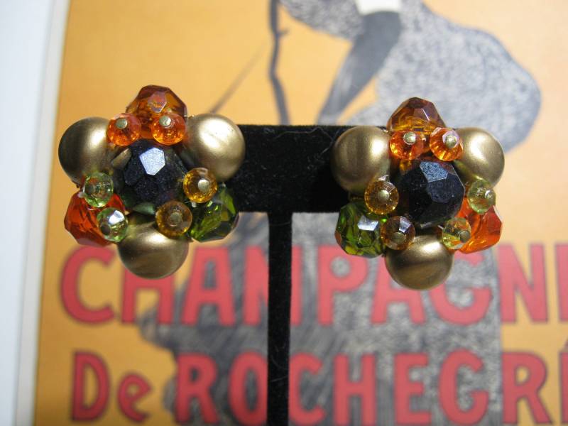 Vintage West German Perlen Ohrringe, Clip Auf, Glamourösen von hardtwistfarm