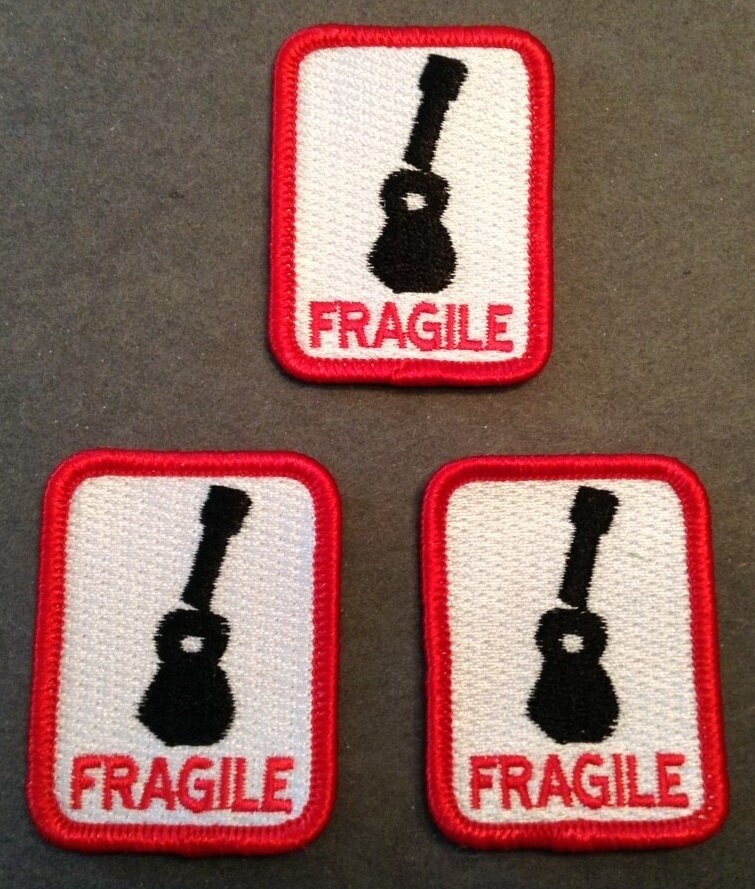 Fragiler Patch Für Deine Ukulele Oder Gitarrentasche - 3Er Set Bestickt Sale von harpdude1