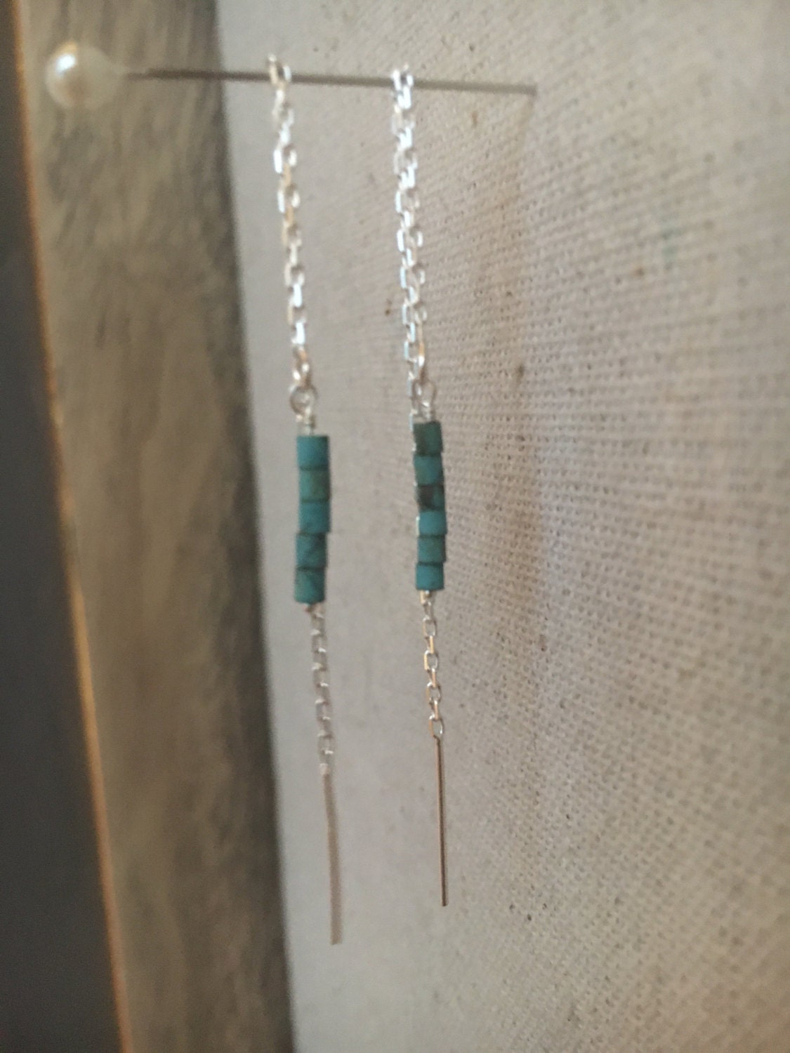 Türkis Sterling Silber Ohrhänger Ohrringe Türkis Sterling Silber Ohrhänger Ohrringe von harpernorthdesigns