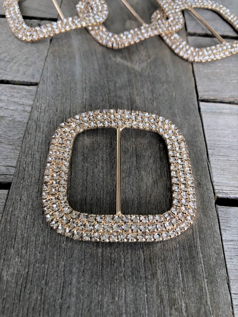 1 Stück Tolles Gold Mit Strass Gürtel Metall Schnalle 55 Mm X Steg 38 von hartmannknoepfe