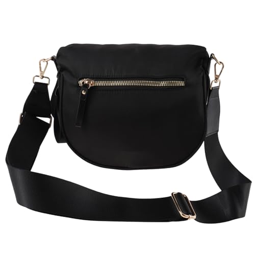 harupink Umhängetasche Damen,Handtasche Damen Kleine in Volltonfarbe mit Verstellbarem Riemen,Stylische Crossbody Bag,Bauchtasche Wasserabweisend(schwarz) von harupink