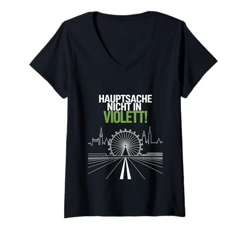 Damen Hauptsache Nicht in Violett Fußball Spruch T-Shirt mit V-Ausschnitt Damen Hauptsache Nicht in Violett Fußball Spruch T-Shirt mit V-Ausschnitt von hauptsache nicht in violett spruch