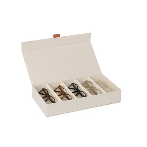 hausleben Aufbewahrungsbox für Brillen mit 5 Fächern - Hochwertige Aufbewahrungsbox aus Leinen mit Deckel - Verstärkt mit Holz - für Damen & Herren - 30x17x6 cm hausleben Aufbewahrungsbox für Brillen mit 5 Fächern - Hochwertige Aufbewahrungsbox aus Leinen mit Deckel - Verstärkt mit Holz - für Damen & Herren - 30x17x6 cm von hausleben