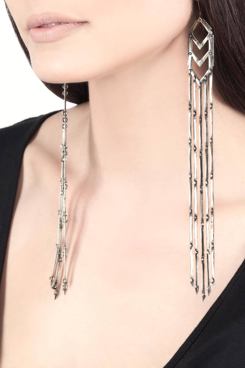 Handgemachte Ketten-Ohrringe Aus Messing Art Deco Schmuck - Native Ohrringe Lang von hausofsparrow