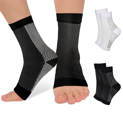 hautllaif 2 Paar Orthopädische Kompressionssocken, Kompressionssocken gegen Fersensporn und Plantarfasziitis, Kompressionssocken Damen und Herren (S/M, Nylon) von hautllaif