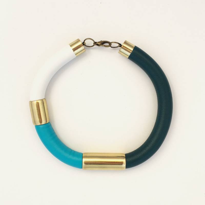 Drago Ii - Einzigartiges Schmuck Accesoire Halskette Im Afrikanisch-Ethnostyle Aus Messing Und Leder von havanaflamingo