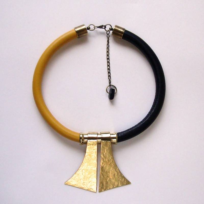 Masai - Handmade -Unique- Afro Halskette -Collier Afro-stil-statement-Leder-Halskette von havanaflamingo