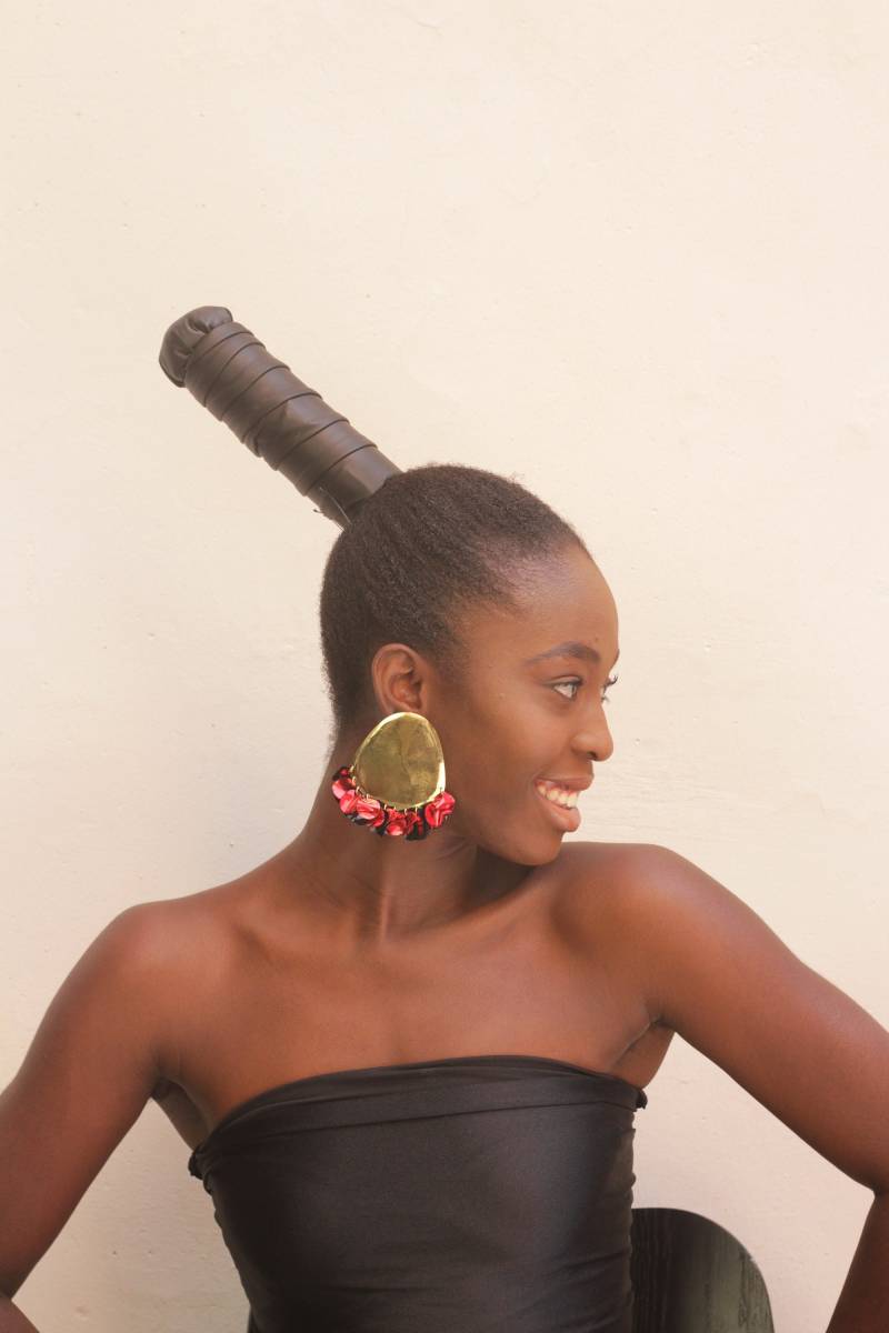 Gold Messing Pailletten Ohrringe Rote Party Ohrstecker von havanaflamingo