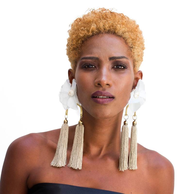 statement Quasten Ohrringe Florale Ohrringe, Gf Geschenk von havanaflamingo